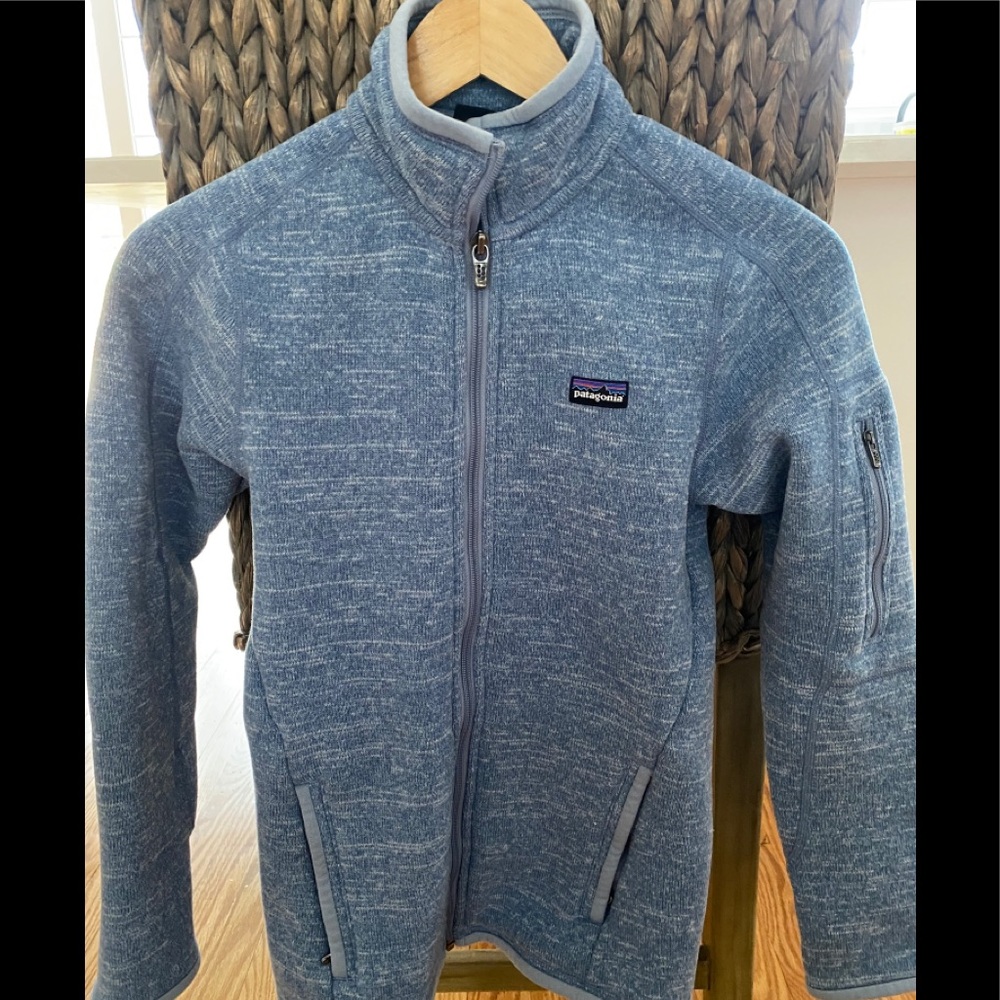 Patagonia Blue Ski & Snow Jacket with Stand-Up Collar